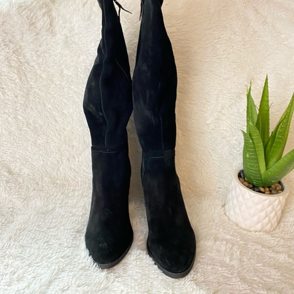 SPLENDID Chester Black Suede Block Heel Boot 9 - Picture 4 of 6
